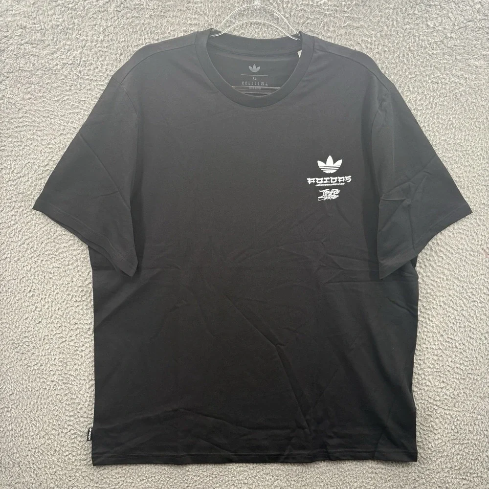 Adidas Skateboarding Shirt Mens XL Black Graphic Print Skate Tee Tuck Wai Arist